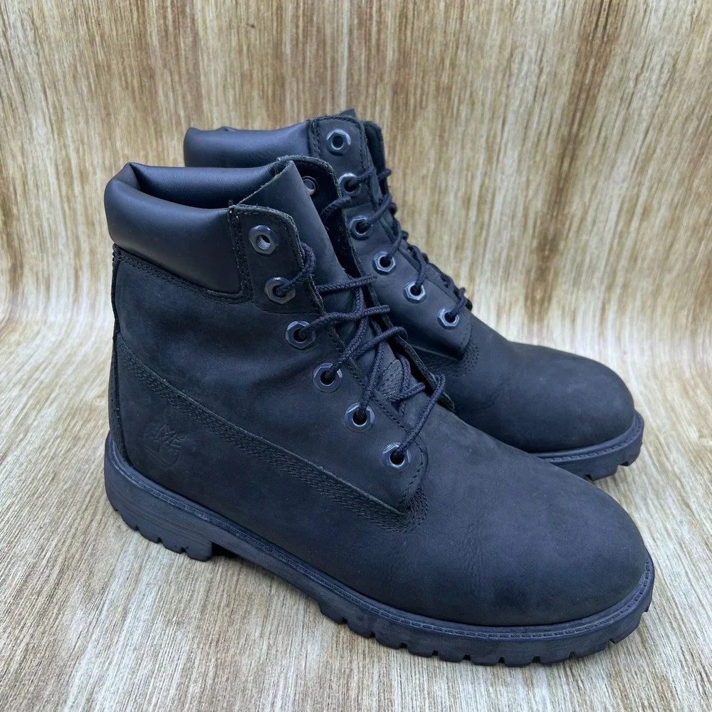 Timberland Premium 6-Inch Waterproof Youth Size 5Y Black Ankle Boots Shoes 12907